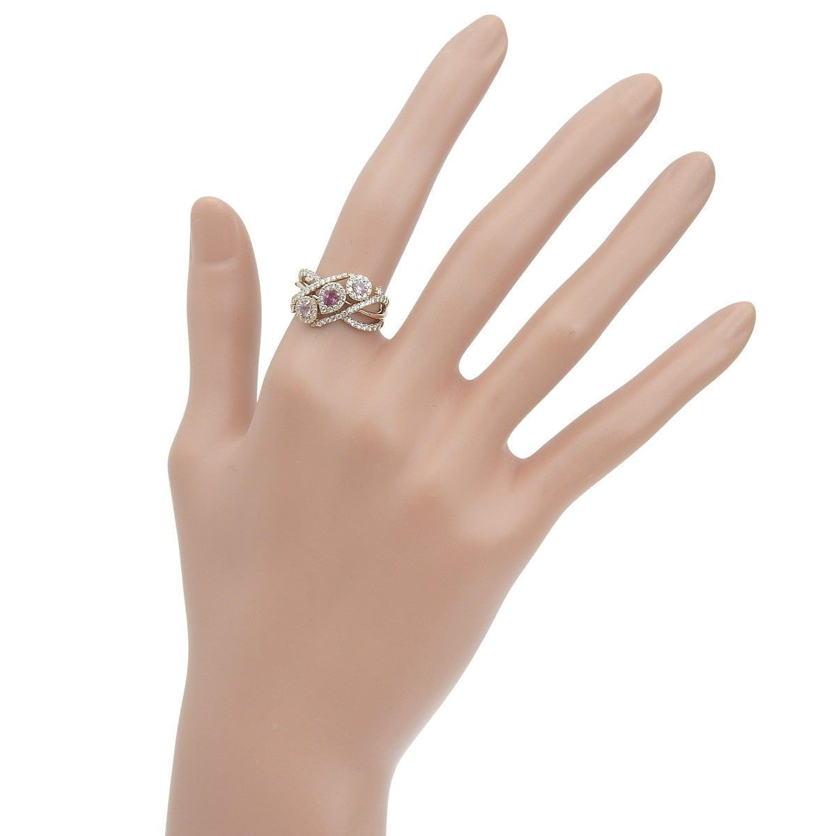 Pink sapphire ring PS0.39/D0.58 Pink gold K18PG