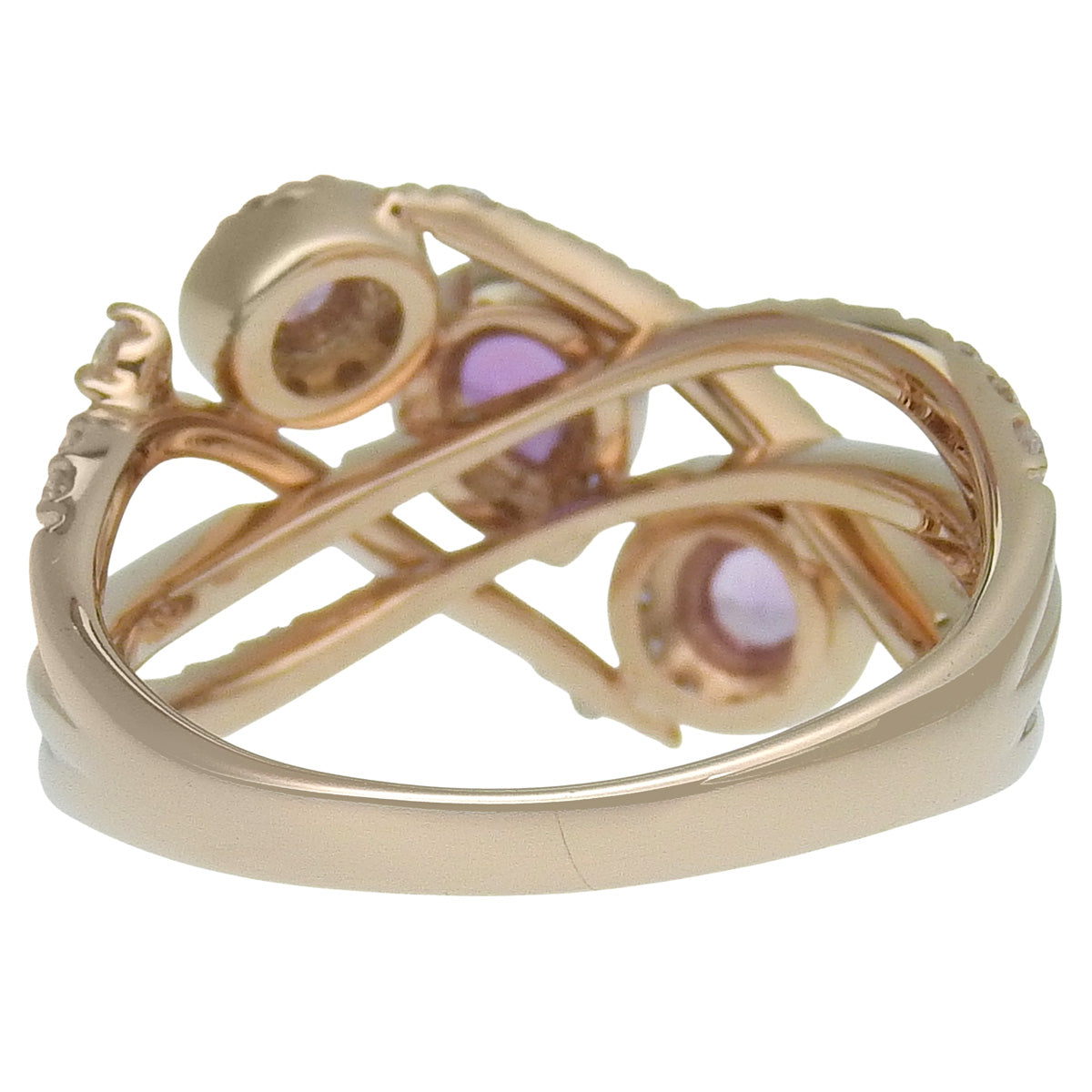 Pink sapphire ring PS0.39/D0.58 Pink gold K18PG