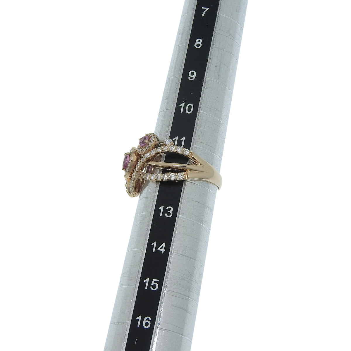 Pink sapphire ring PS0.39/D0.58 Pink gold K18PG