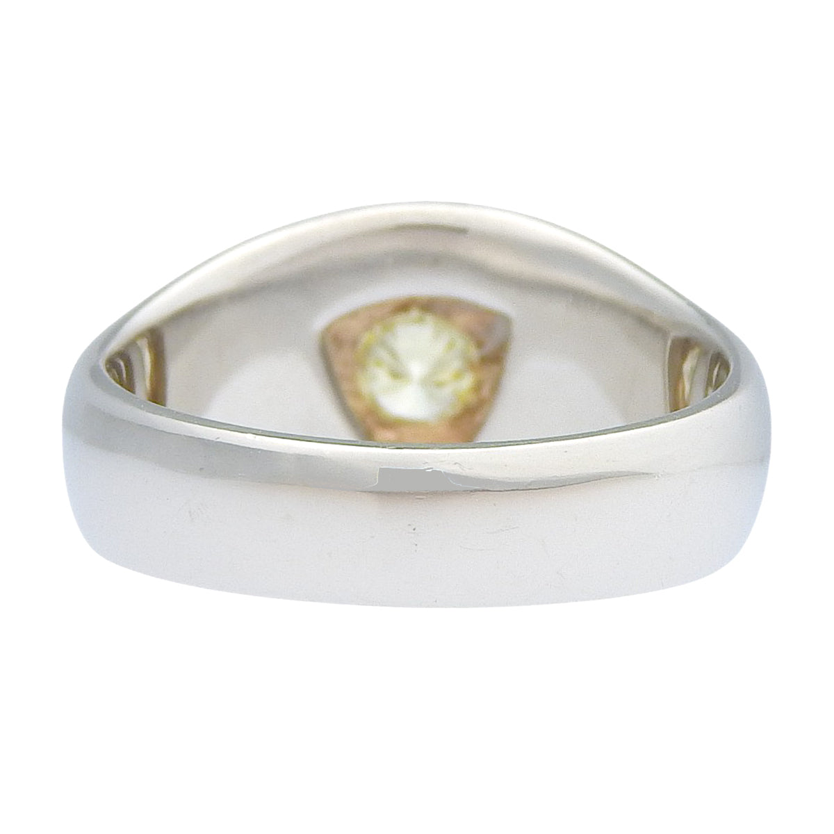Signet Diamond Ring D0.223 Platinum Pt950 Pink Gold K18PG