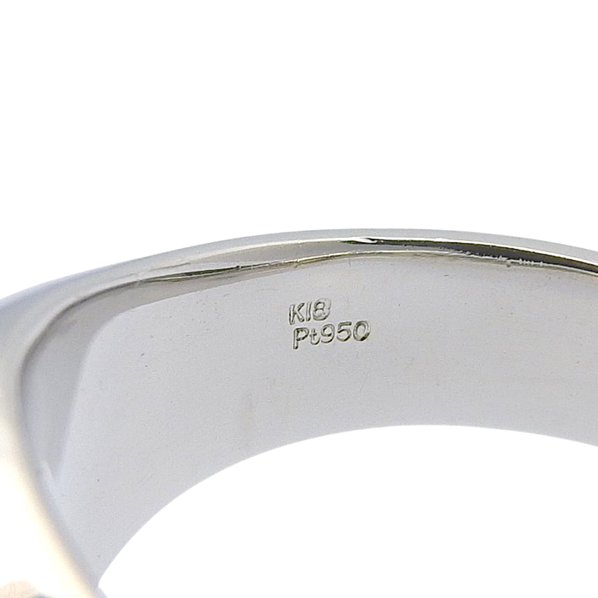 Signet Diamond Ring D0.223 Platinum Pt950 Pink Gold K18PG