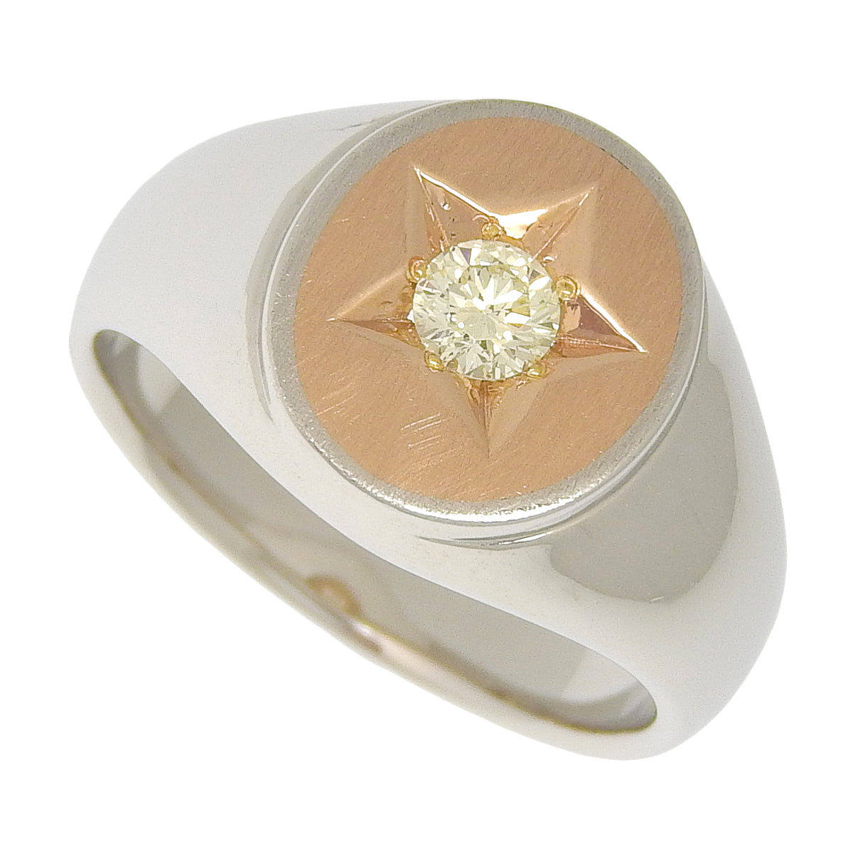 印台 ダイヤモンドリング D0.201 プラチナ Pt950 ピンクゴールド K18PG