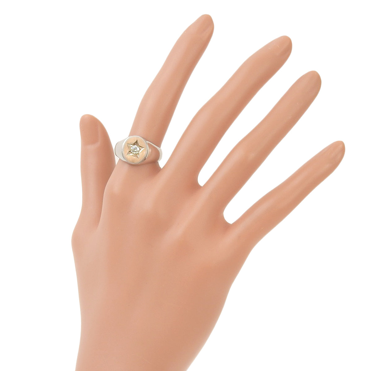 印台 ダイヤモンドリング D0.201 プラチナ Pt950 ピンクゴールド K18PG