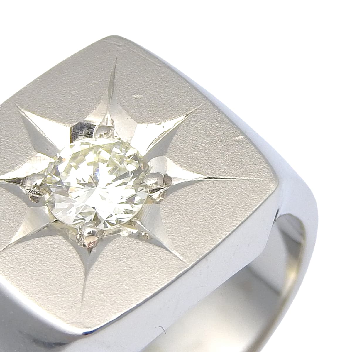 ダイヤモンド 印台 リング プラチナ Pt900