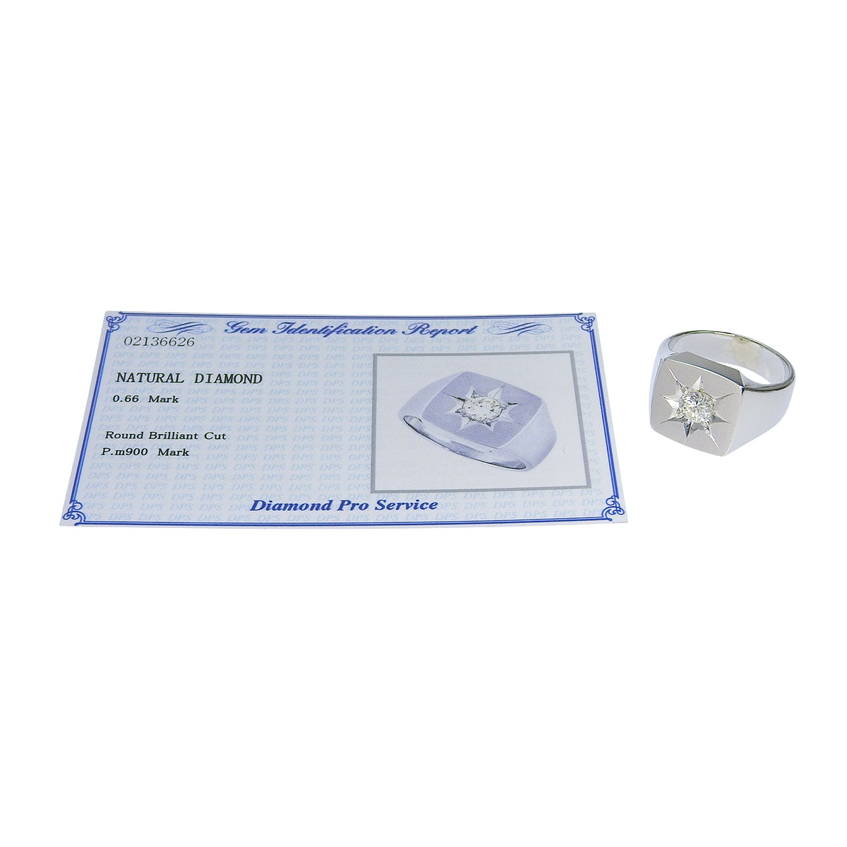 ダイヤモンド 印台 リング プラチナ Pt900