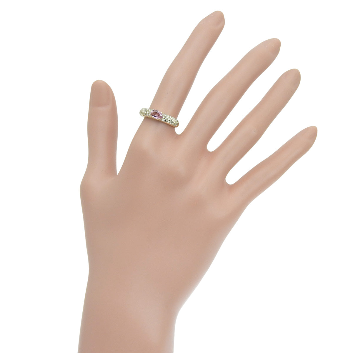 Pink tourmaline ring PT0.50/D0.40 Yellow gold K18YG