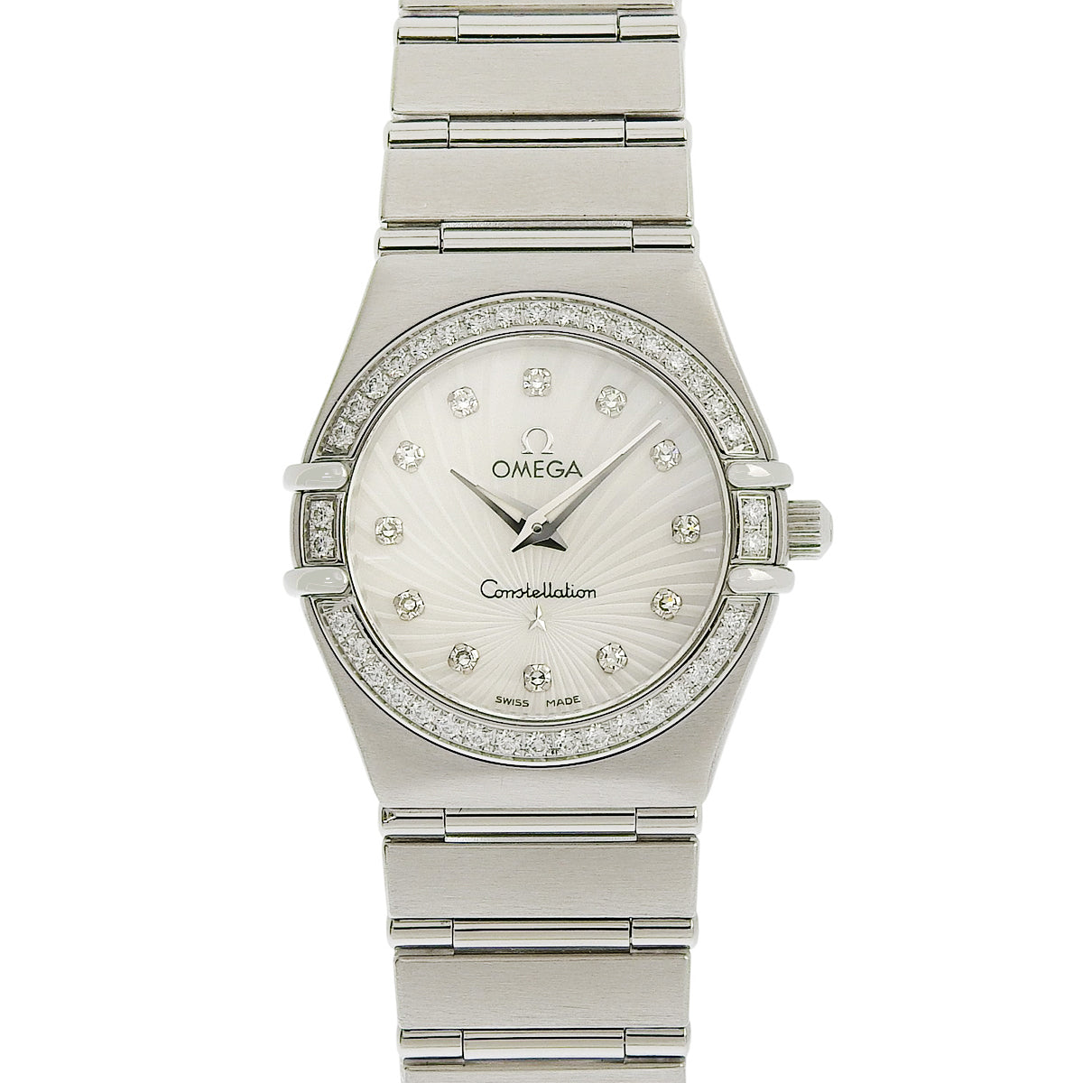 コンステレーション 160周年記念 111.15.23.60.55.001 SS シェル文字盤 12PD ベゼルダイヤ クオーツ レディース