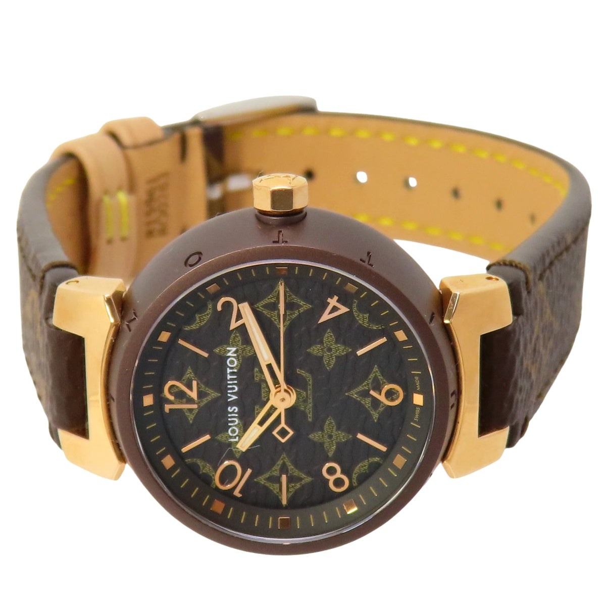 タンブール スリム QA137 PG/SS/革 ブラウン クオーツ レディース