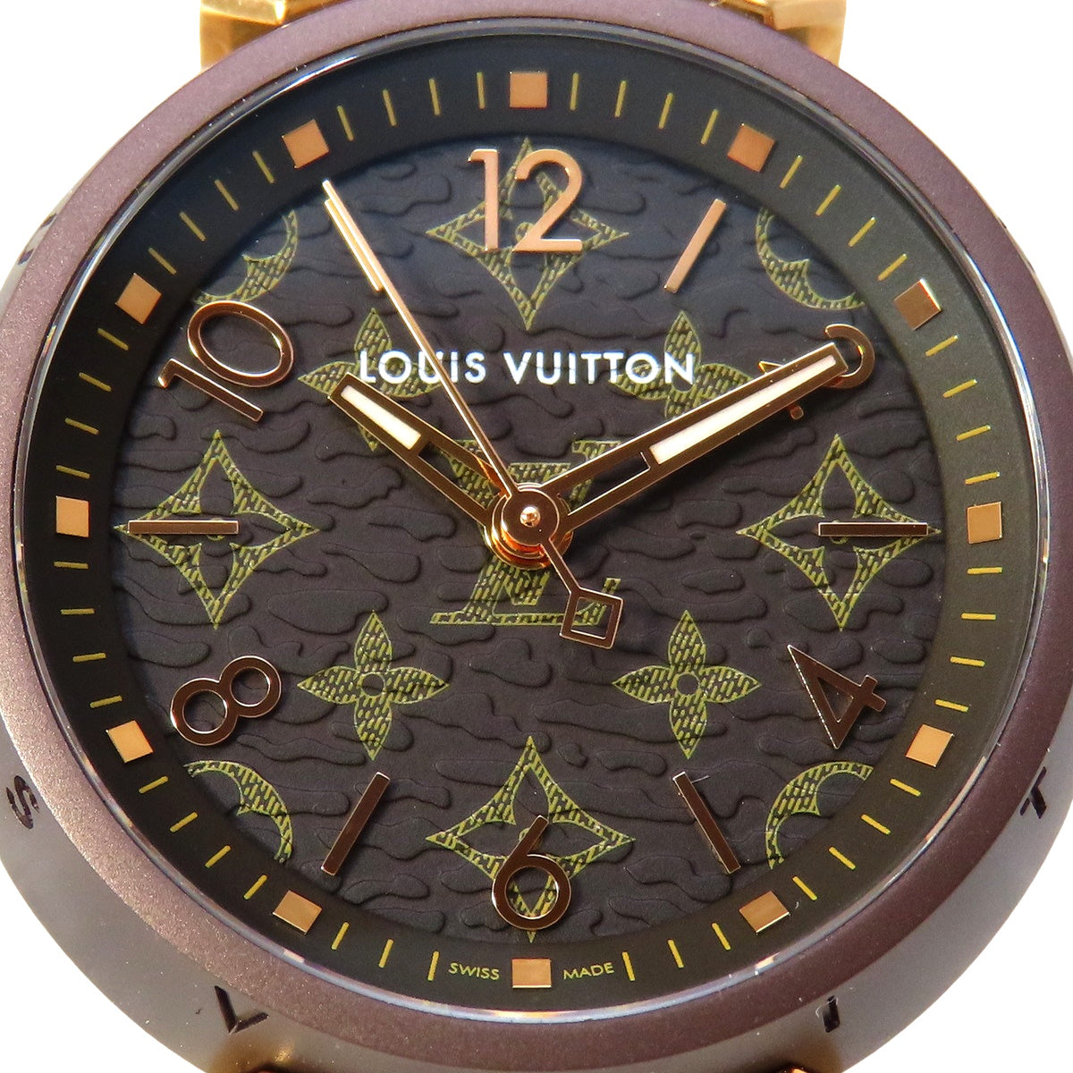 Tambour Slim QA137 PG/SS/皮革棕色石英女士