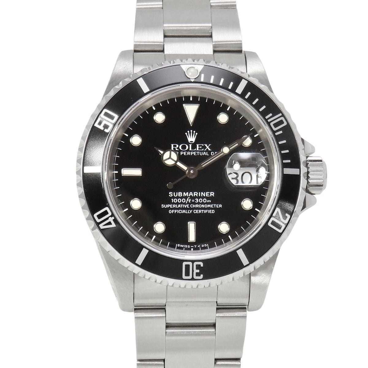サブマリーナー デイト トリチウム 16610 SS S番 ブラック 自動巻き メンズ