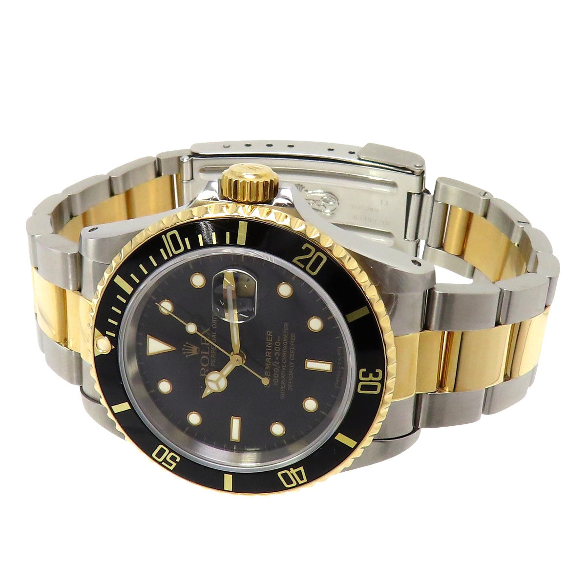 サブマリーナー デイト トリチウム 16613 YG/SS S番 ブラック 自動巻き メンズ