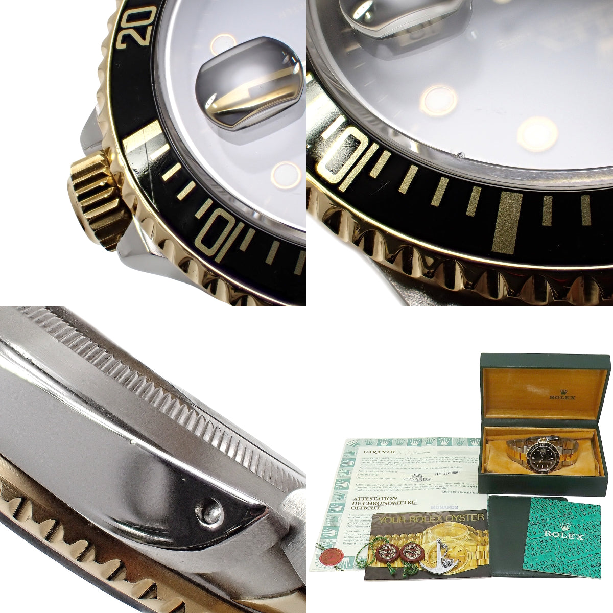 Submariner Date Tritium 16613 YG/SS S-number Black Automatic Men's