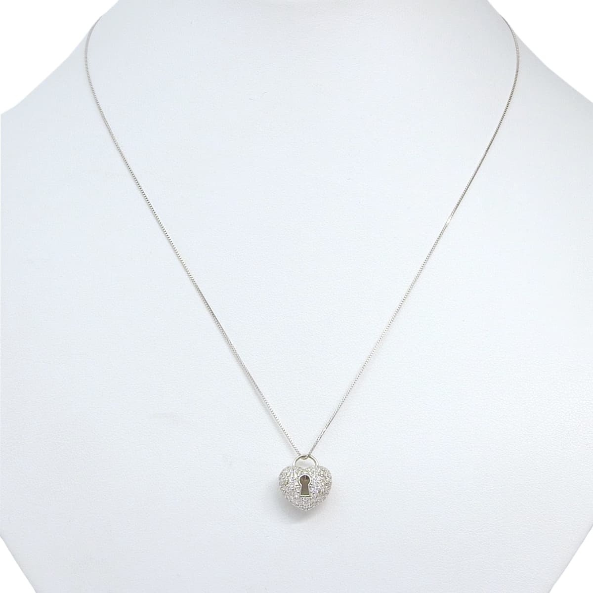 Heart Lock Diamond Necklace D0.50 White Gold K18WG