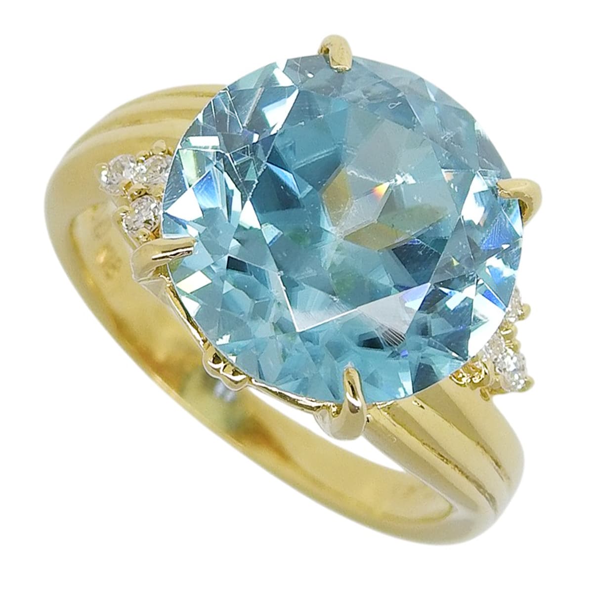 ジルコン リング Z10.41/D0.10 イエローゴールド K18YG 7.2g