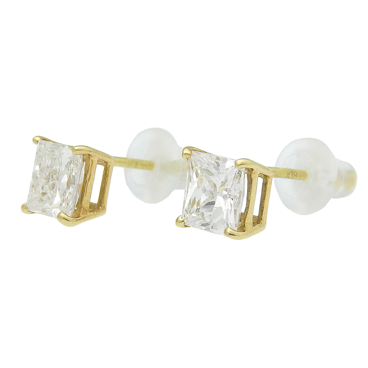 Single diamond earrings D0.501,0.560 Yellow gold K18YG