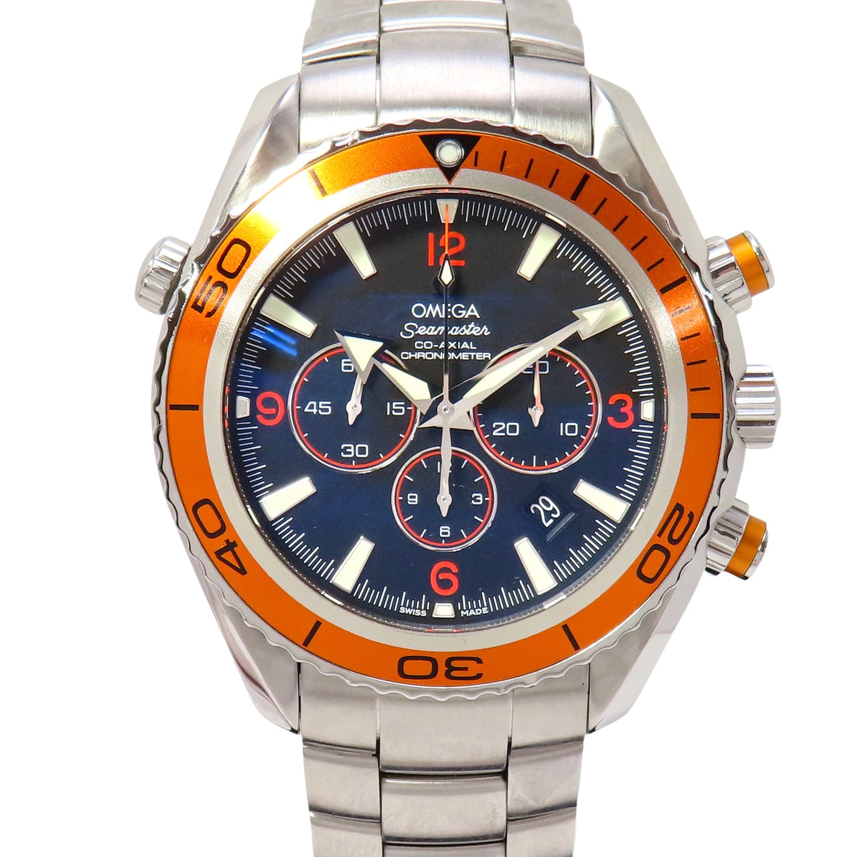 Seamaster Planet Ocean 600 2218.50 Stainless Steel Orange Bezel Black Automatic Men's Watch