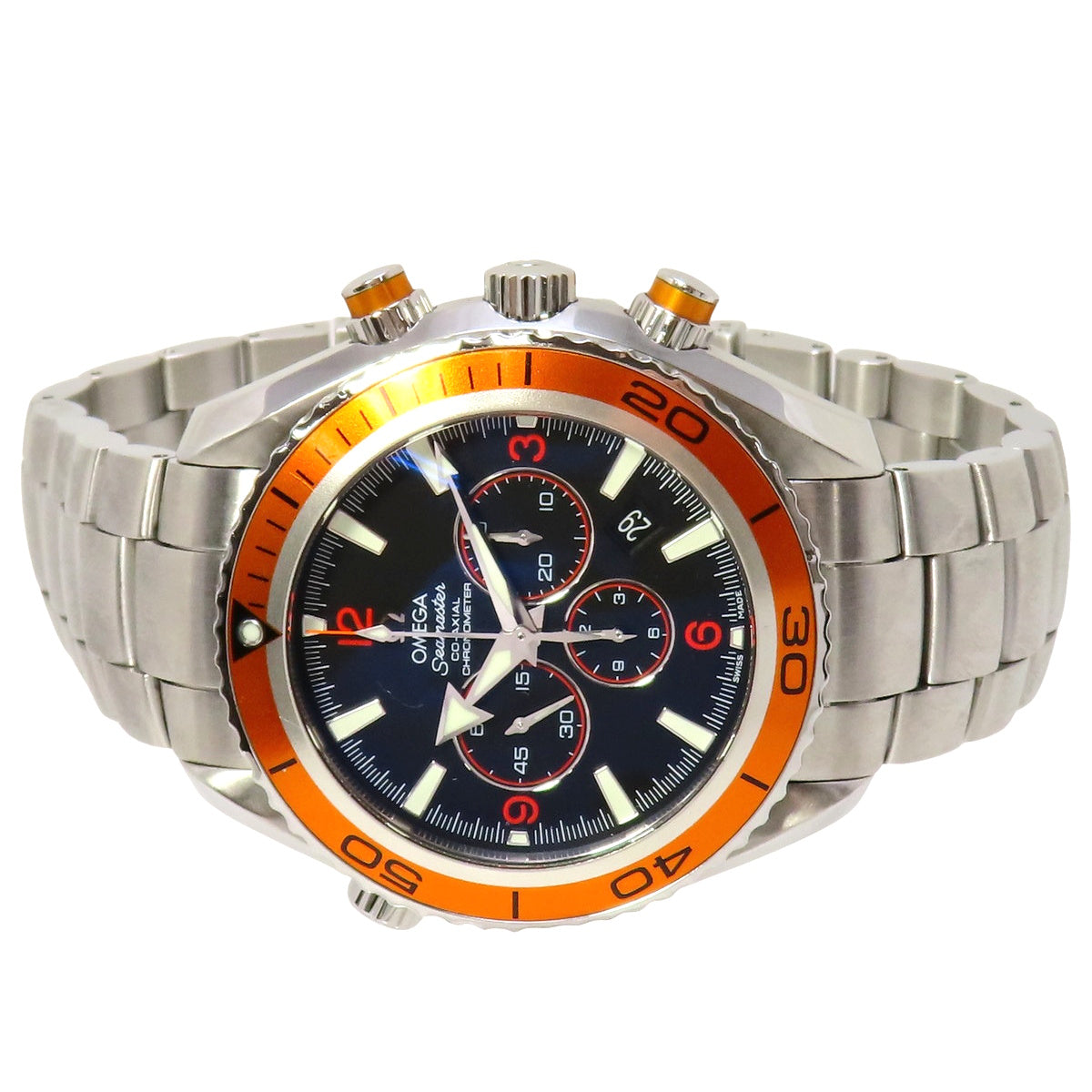 Seamaster Planet Ocean 600 2218.50 Stainless Steel Orange Bezel Black Automatic Men's Watch