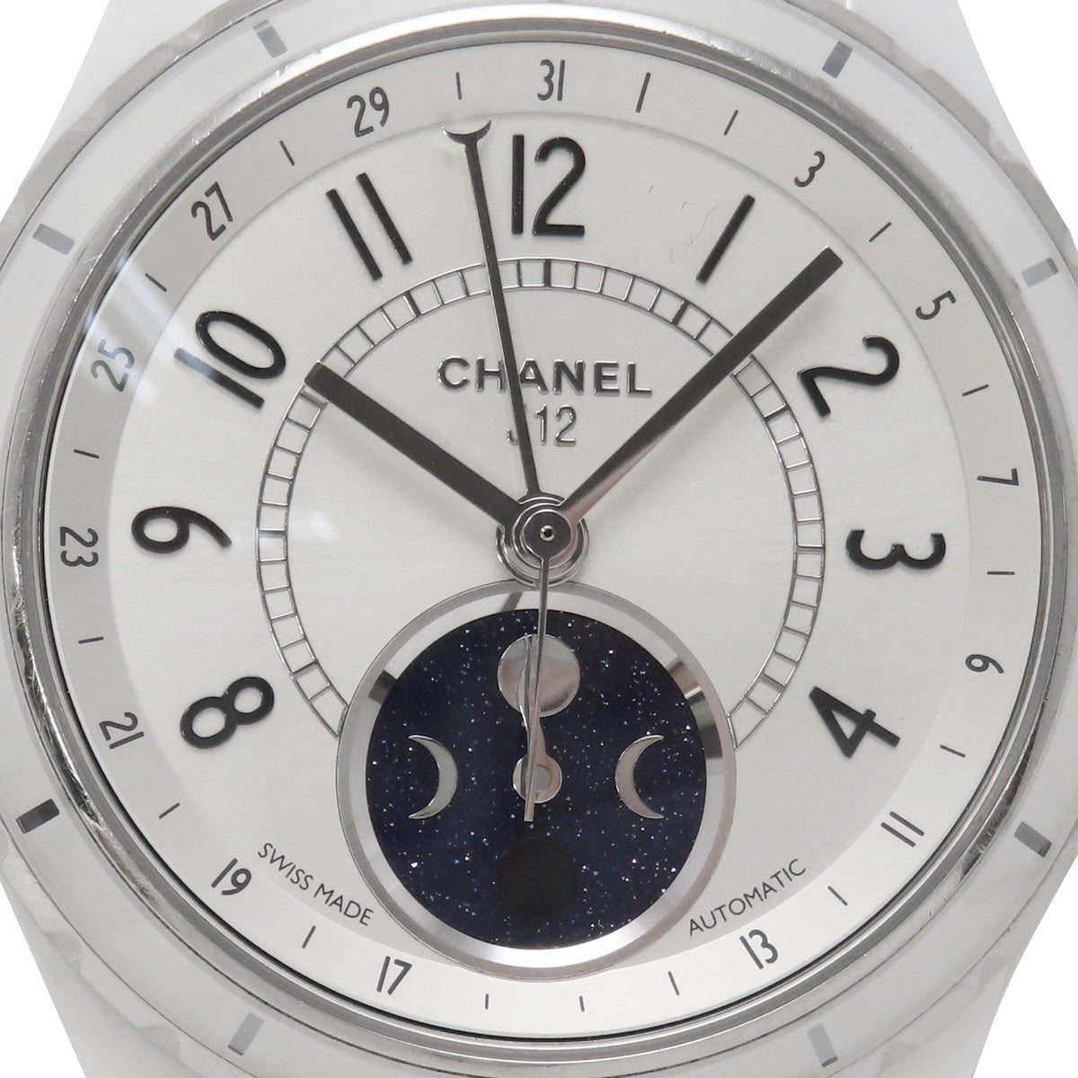 J12 Fas de Lune H3404 陶瓷银色自动