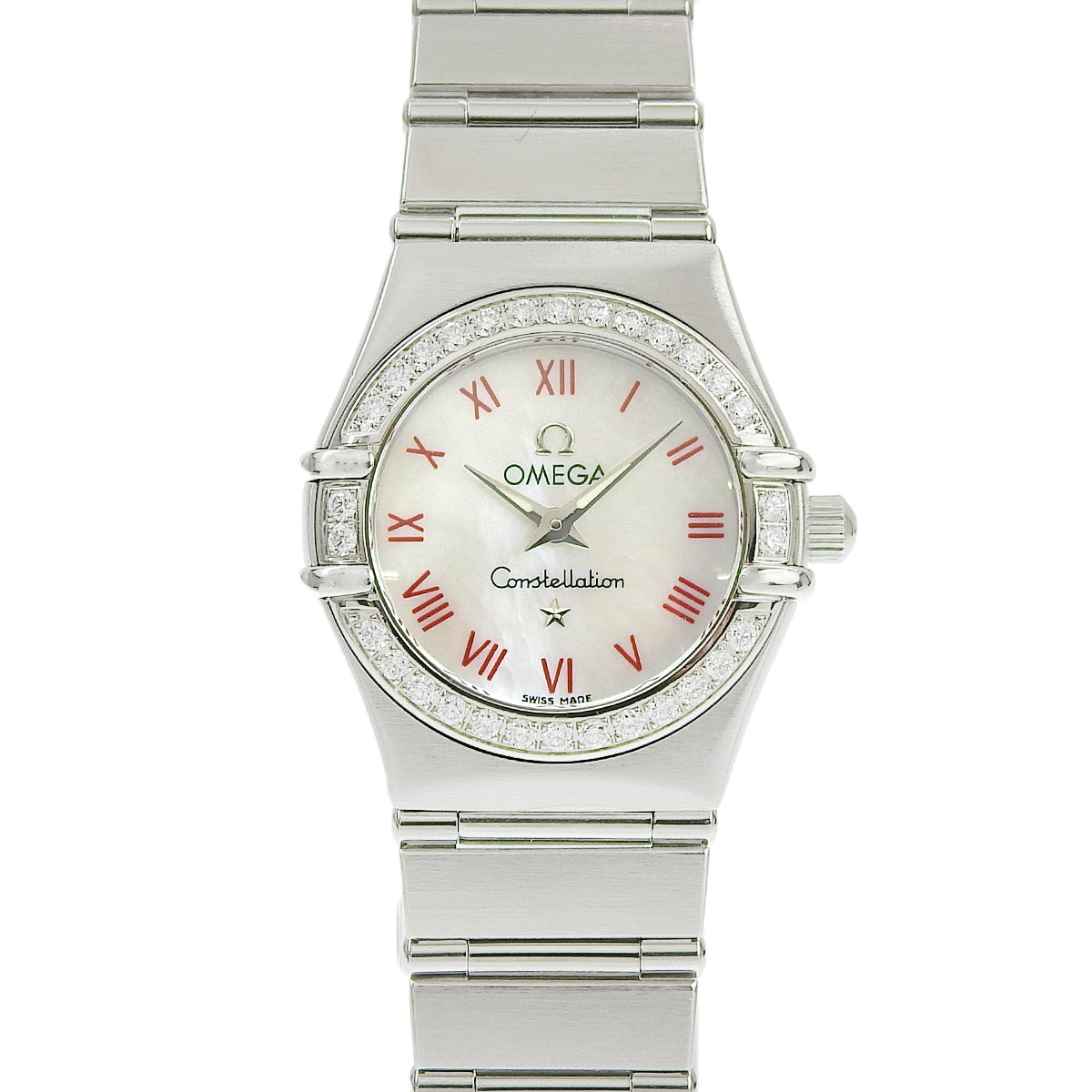 コンステレーション 1466.63 SS ホワイトシェル文字盤 ダイヤベゼル クオーツ レディース