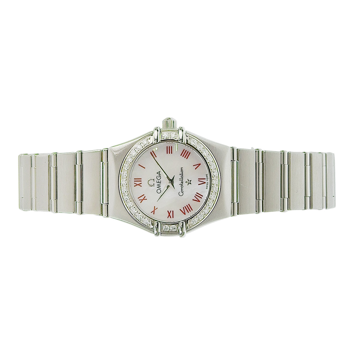 コンステレーション 1466.63 SS ホワイトシェル文字盤 ダイヤベゼル クオーツ レディース