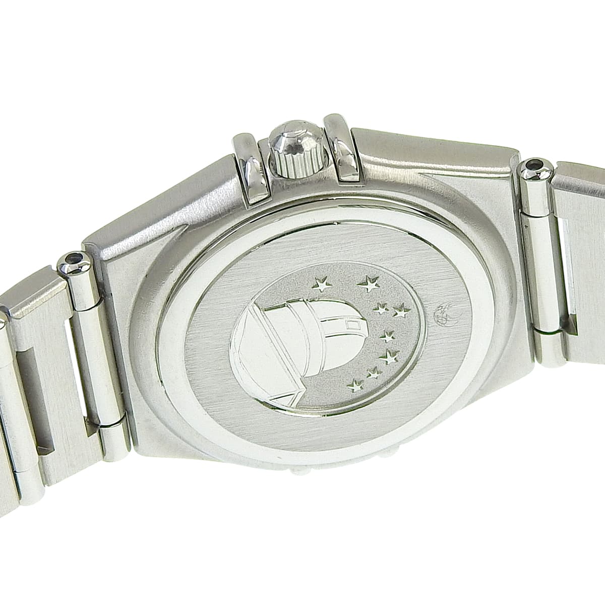 Constellation 1466.63 SS White Shell Dial Diamond Bezel Quartz Women's