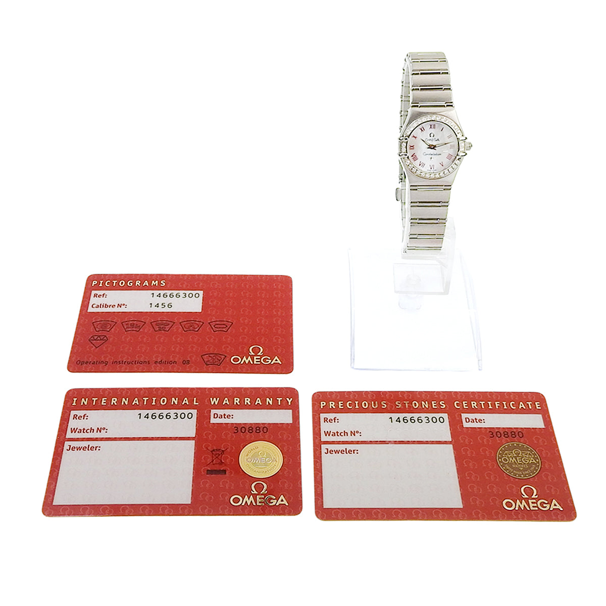 Constellation 1466.63 SS White Shell Dial Diamond Bezel Quartz Women's