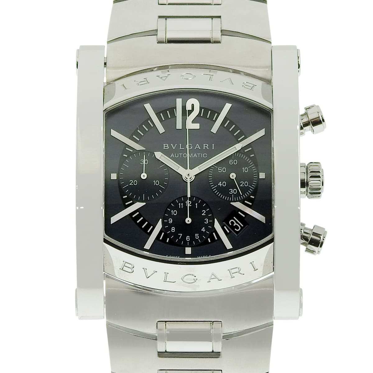 アショーマ クロノグラフ AA48SCH SS グレー 自動巻き メンズ