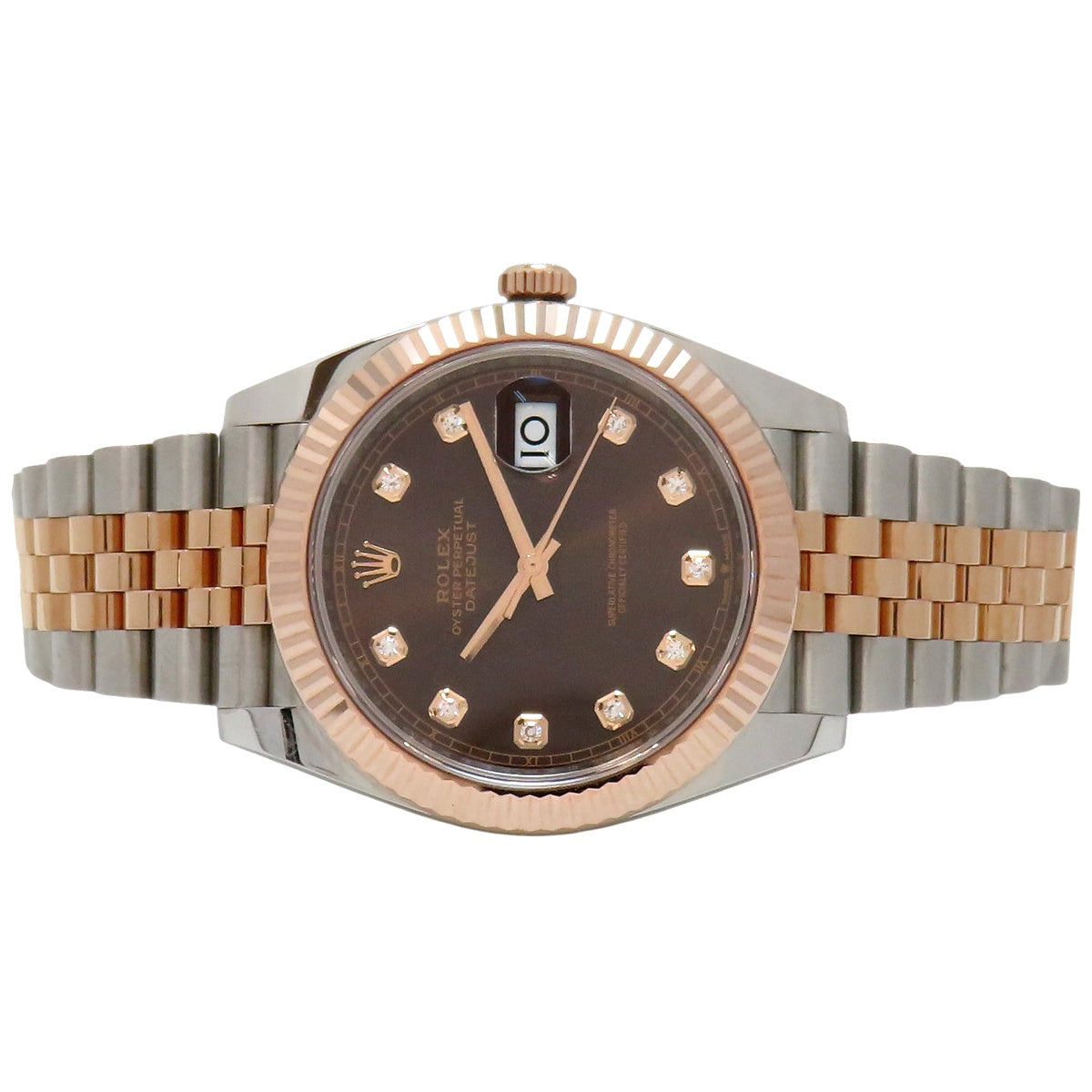 デイトジャスト41 126331G PG/SS ランダム番 チョコレート/10PD 自動巻き メンズ