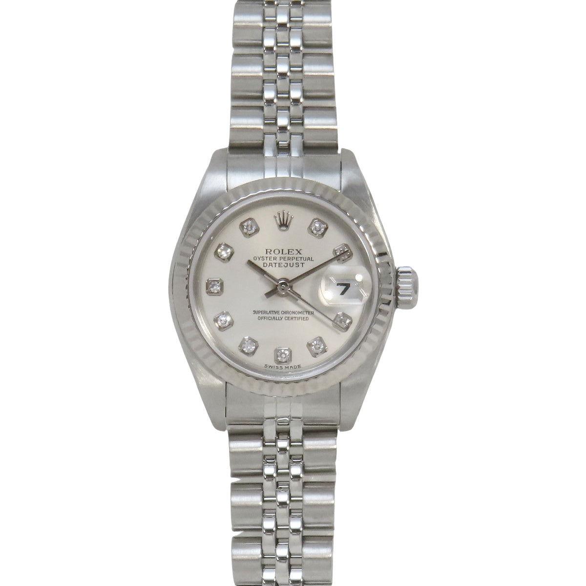 Datejust 79174G 白金/精钢 Y 字形银色 10 钻自动上链女士腕表