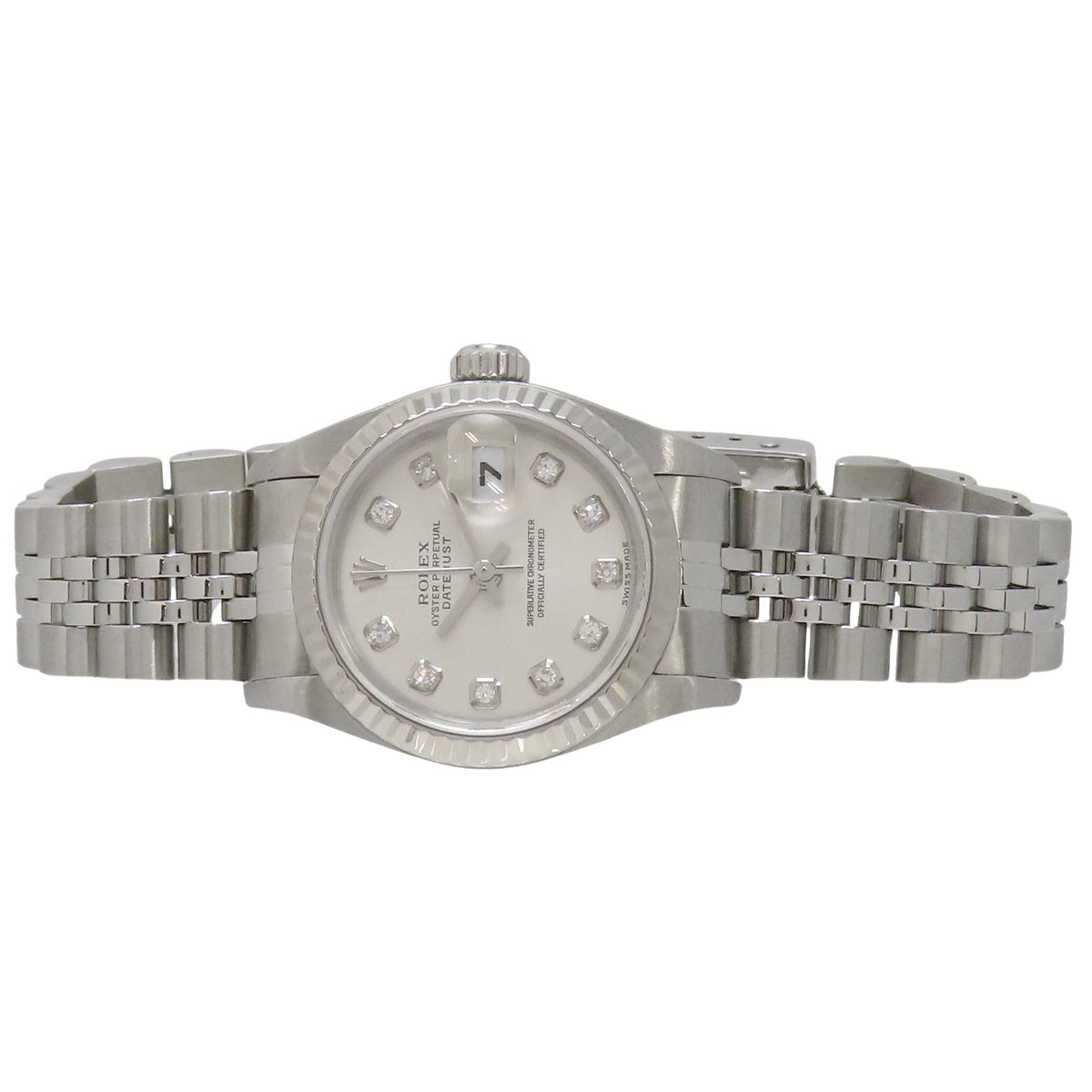 Datejust 79174G 白金/精钢 Y 字形银色 10 钻自动上链女士腕表