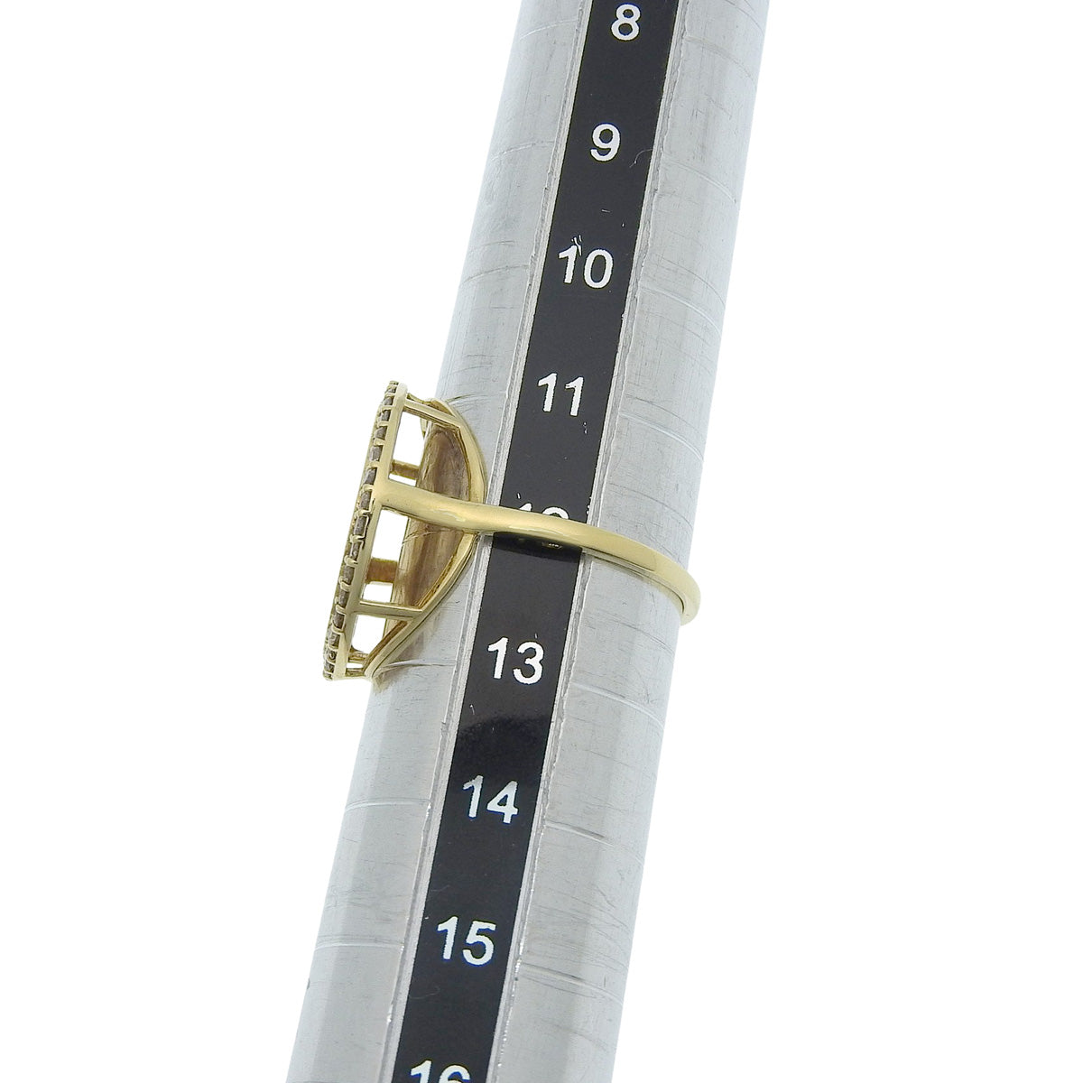 Queen Elizabeth II Coin Diamond Ring D0.38 Yellow Gold K18YG 3.4g