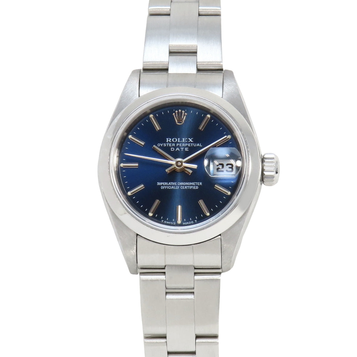 オイスターパーペチュアルデイト 79160 SS A番 ブルー 自動巻き レディース