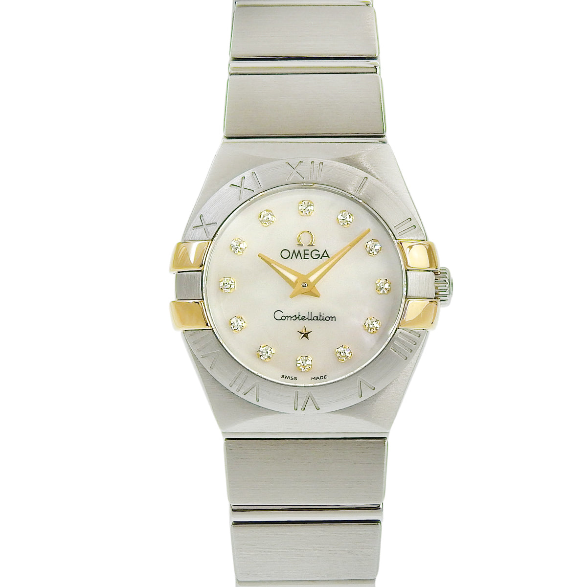 コンステレーション 123.20.24.60.55.006 YG/SS シェル文字盤 ダイヤインデックス クオーツ レディース