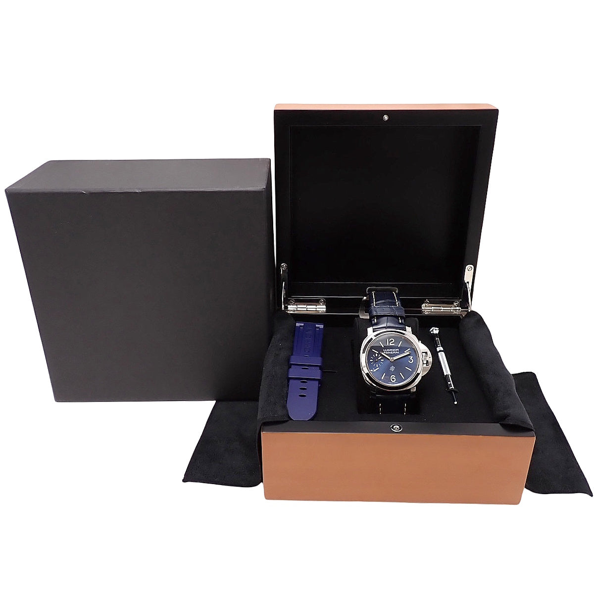 ルミノール ブルーマーレ PAM01085 SS/革 ブルー 手巻き メンズ