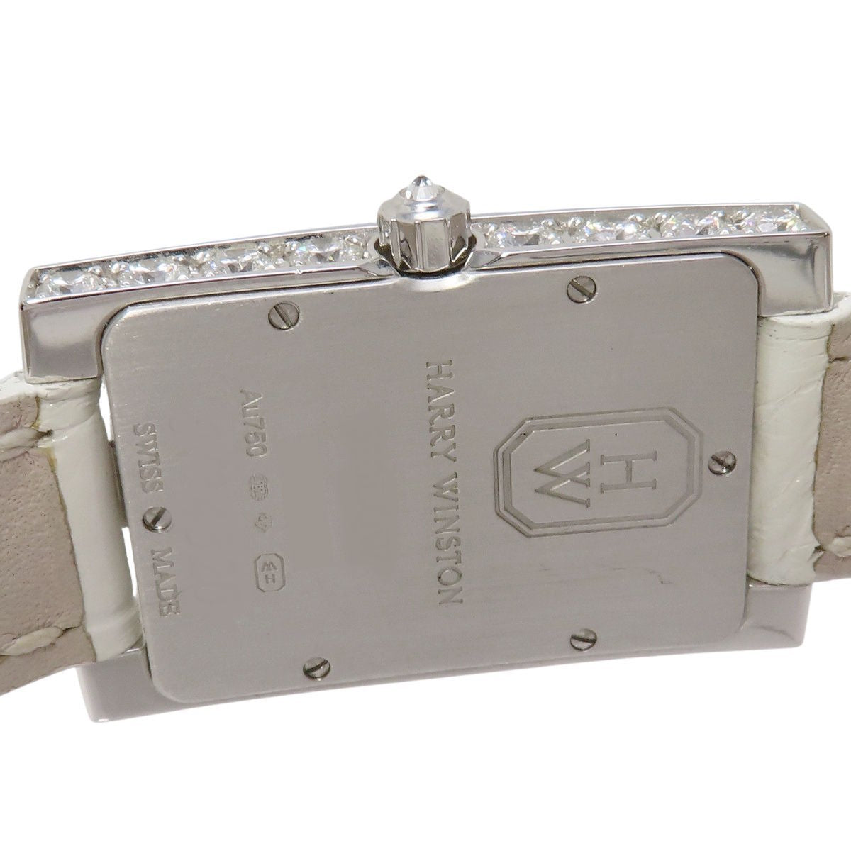 Avenue Classic Diamond Bezel AVEQHM21WW231 White Gold/Leather Mother-of-Pearl Dial White Quartz Women's Watch