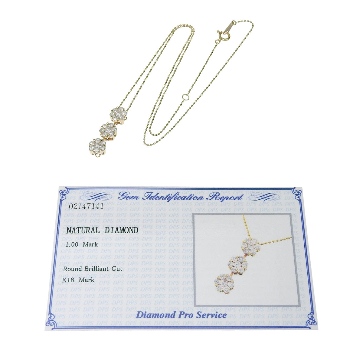 Flower Diamond Necklace D1.00 Pink Gold K18PG