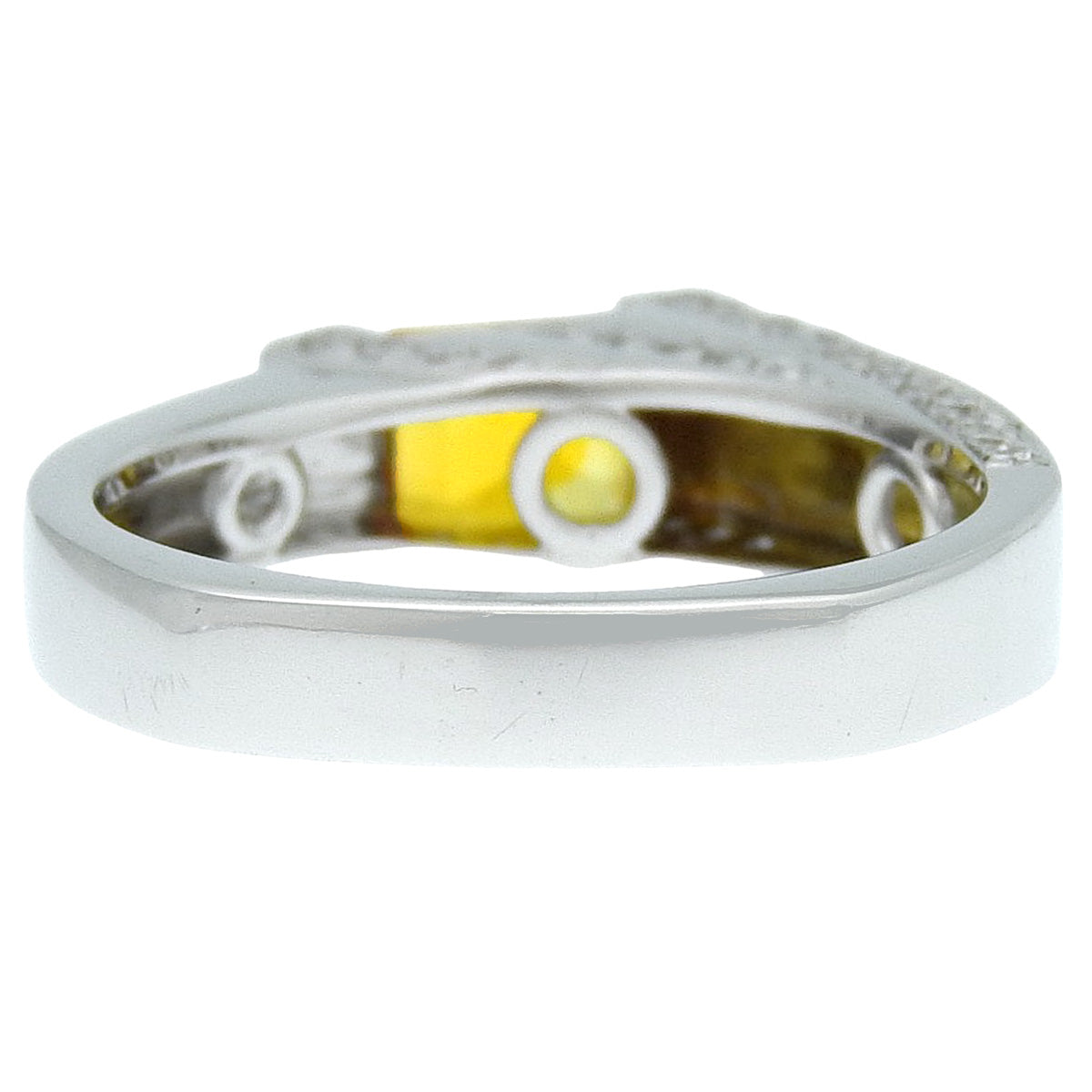 Yellow sapphire diamond ring YS1.05/D0.63 White gold K18WG 6.6g