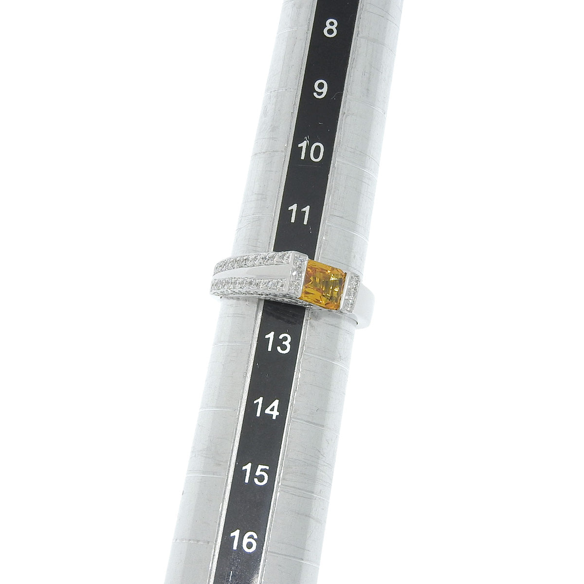 Yellow sapphire diamond ring YS1.05/D0.63 White gold K18WG 6.6g