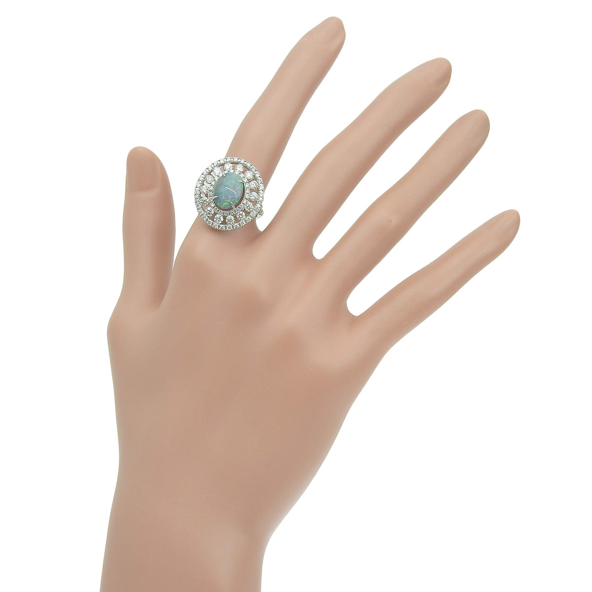 Black Opal Diamond Ring BLOP2.72/D1.75 Platinum Pt950 7.8g