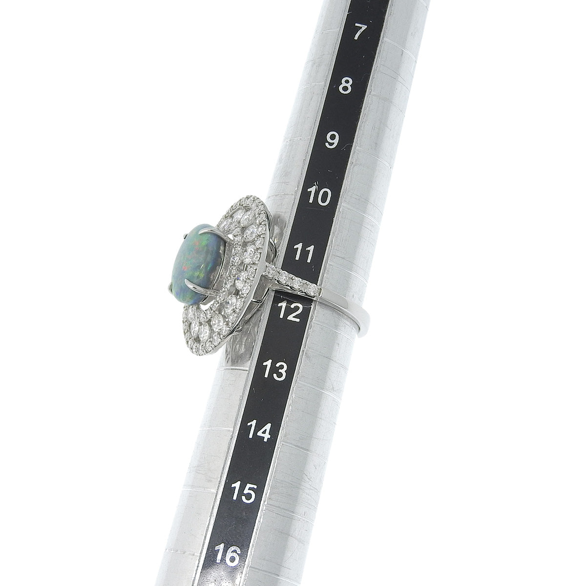 Black Opal Diamond Ring BLOP2.72/D1.75 Platinum Pt950 7.8g