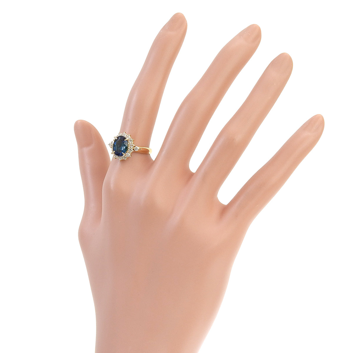 Blue Tourmaline Ring BT1.74/D0.53 Yellow Gold K18YG 4.0g