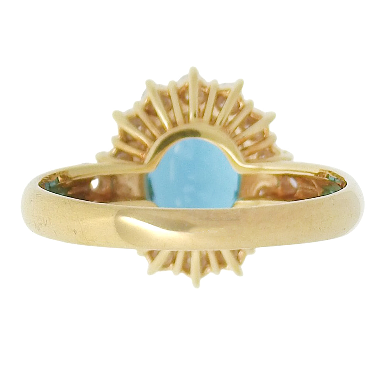 Blue Tourmaline Ring BT1.74/D0.53 Yellow Gold K18YG 4.0g
