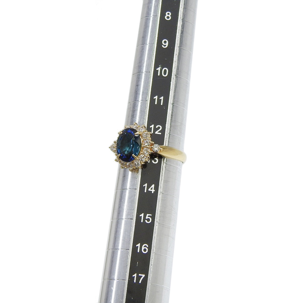 Blue Tourmaline Ring BT1.74/D0.53 Yellow Gold K18YG 4.0g