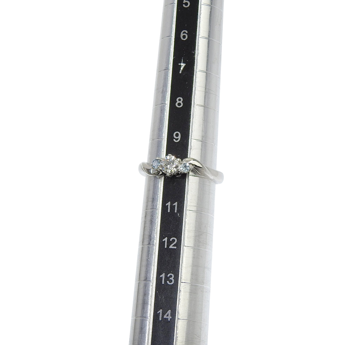 ダイヤモンド アクアマリンリング D0.261/AQ0.05 プラチナ Pt1000 4.5g