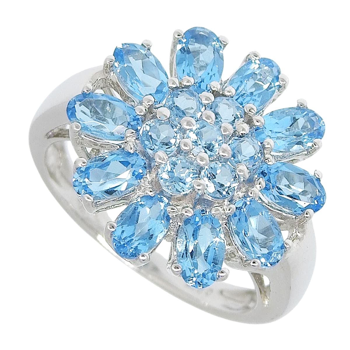 Blue Topaz Ring T2.80 White Gold K18WG 5.4g
