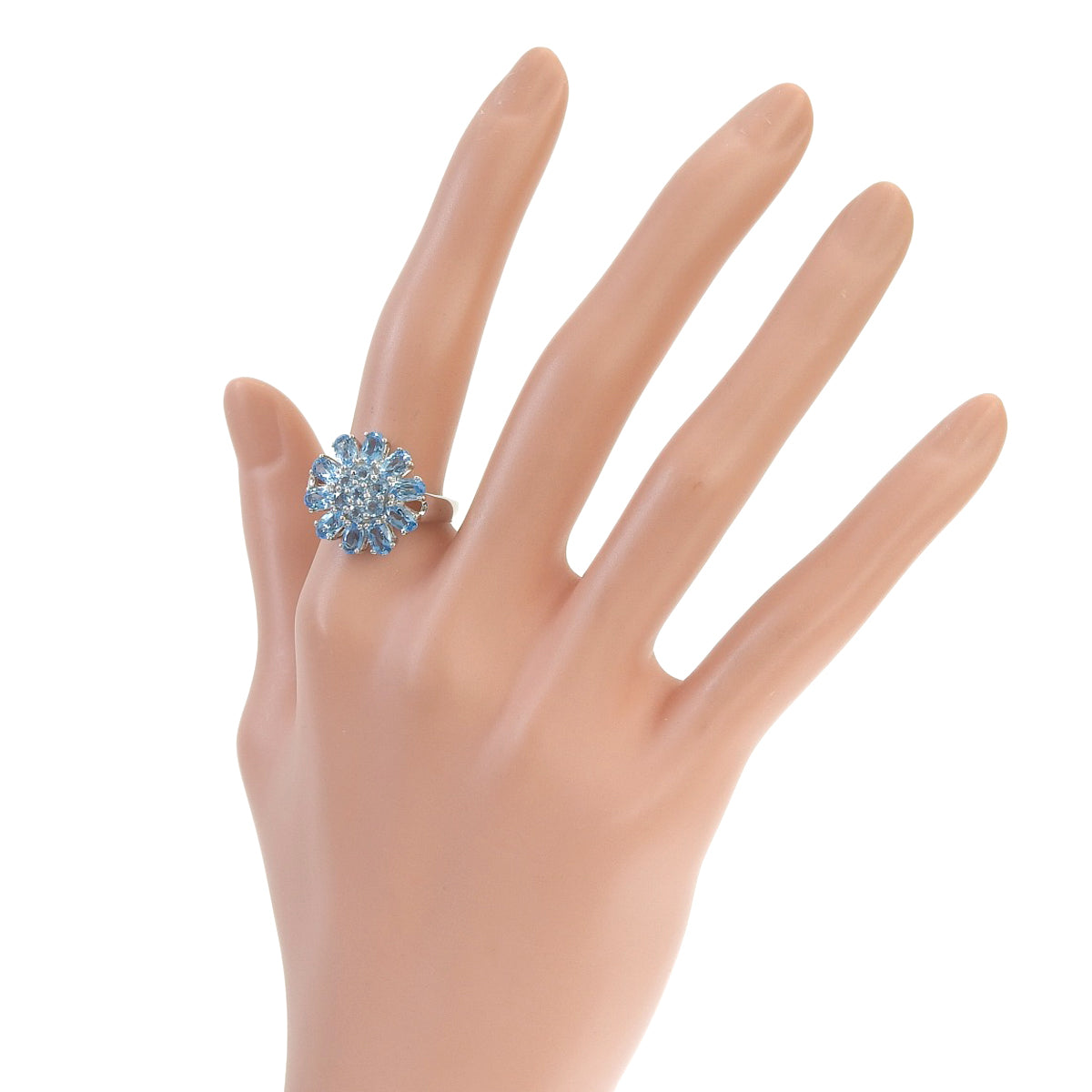 Blue Topaz Ring T2.80 White Gold K18WG 5.4g