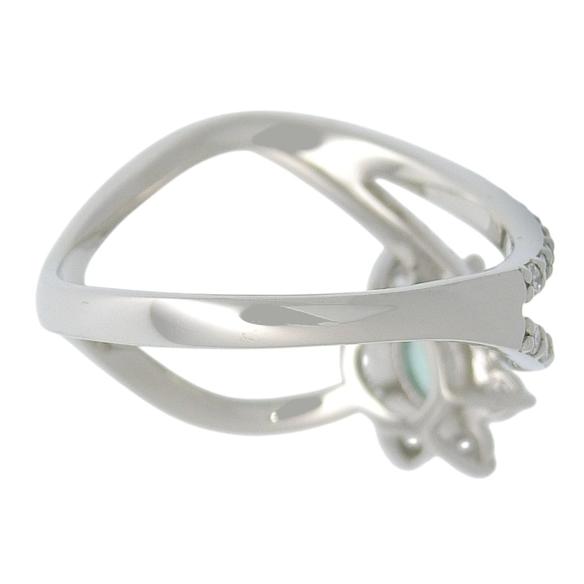 パライバトルマリン ダイヤモンド フラワーリング PAT0.23/D0.53 プラチナ Pt950 5.1g