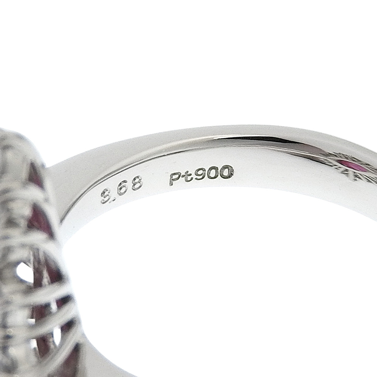 Pink sapphire and diamond ring, PS3.68/D0.73, platinum Pt900, size 12 (52), 9.6g