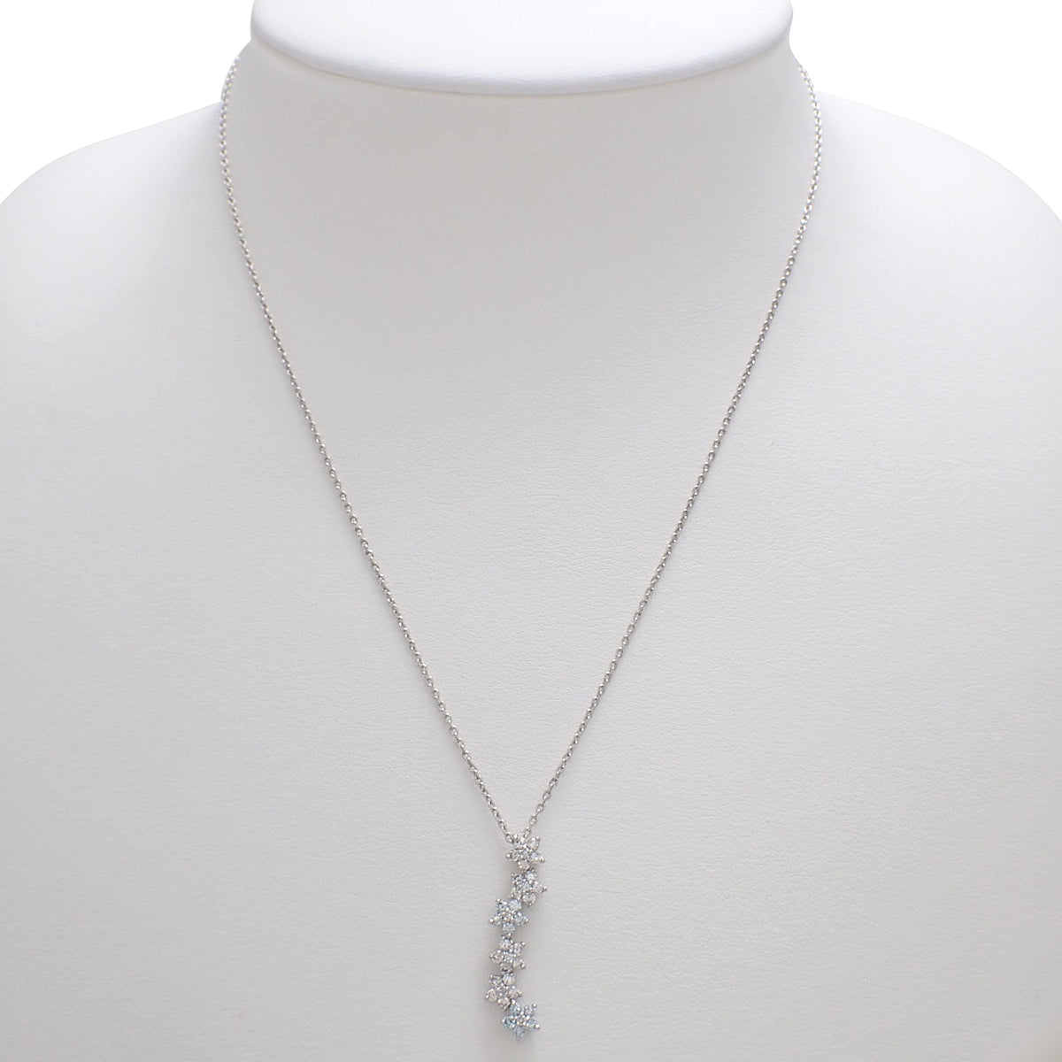 6連スター ネックレス ダイヤモンド/トリートダイヤモンド D0.40,0.23 K18WG 5.1g