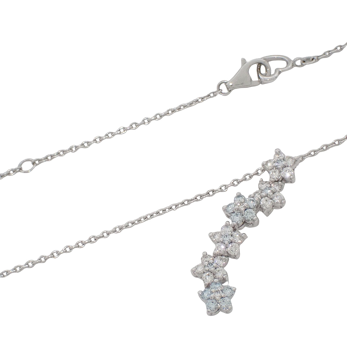 6連スター ネックレス ダイヤモンド/トリートダイヤモンド D0.40,0.23 K18WG 5.1g